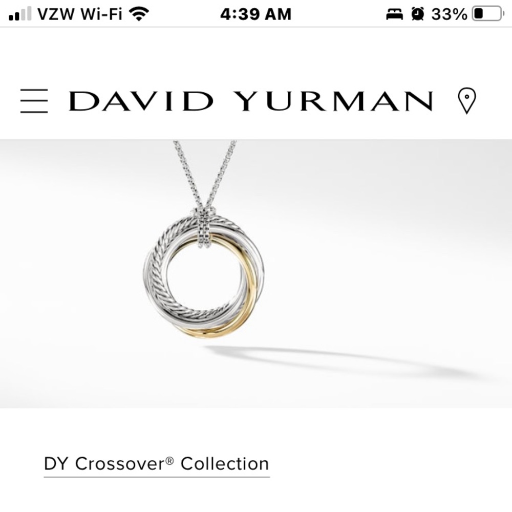 David Yurman Crossover Pendant with Gold on Chain